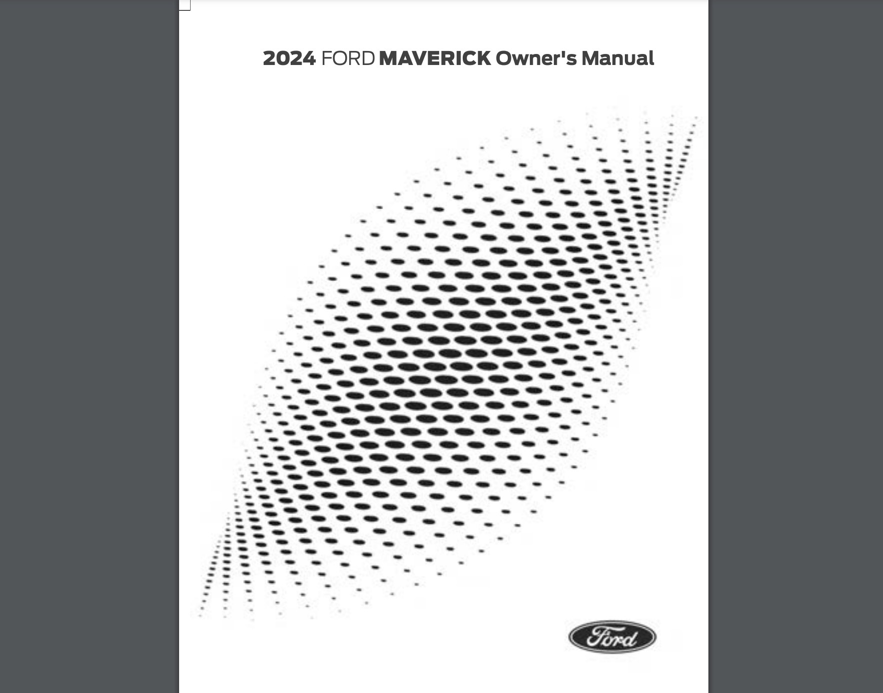 2024 Ford Maverick Owners Manual [PDF Download]